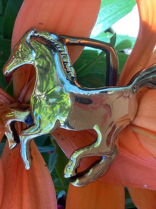 Vintage Petite Running Horse Designed Brass Belt Buckle? main image 5